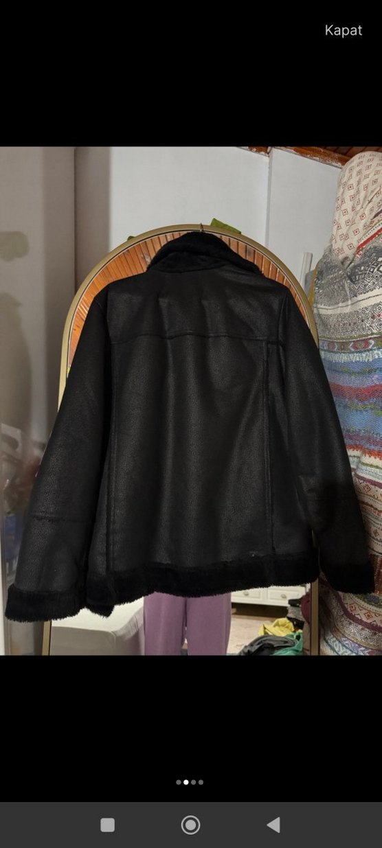 Siyah Kadın Deri Biker Ceket - Görsel 2