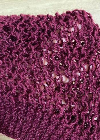 Bordo Örgü Kadın Bere - Görsel 3