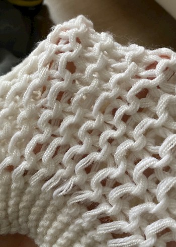 Beyaz Örgü Kadın Bere - Görsel 3