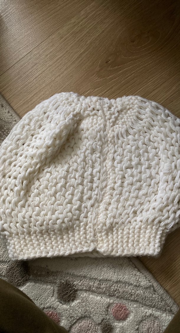 Beyaz Örgü Kadın Bere - Görsel 2