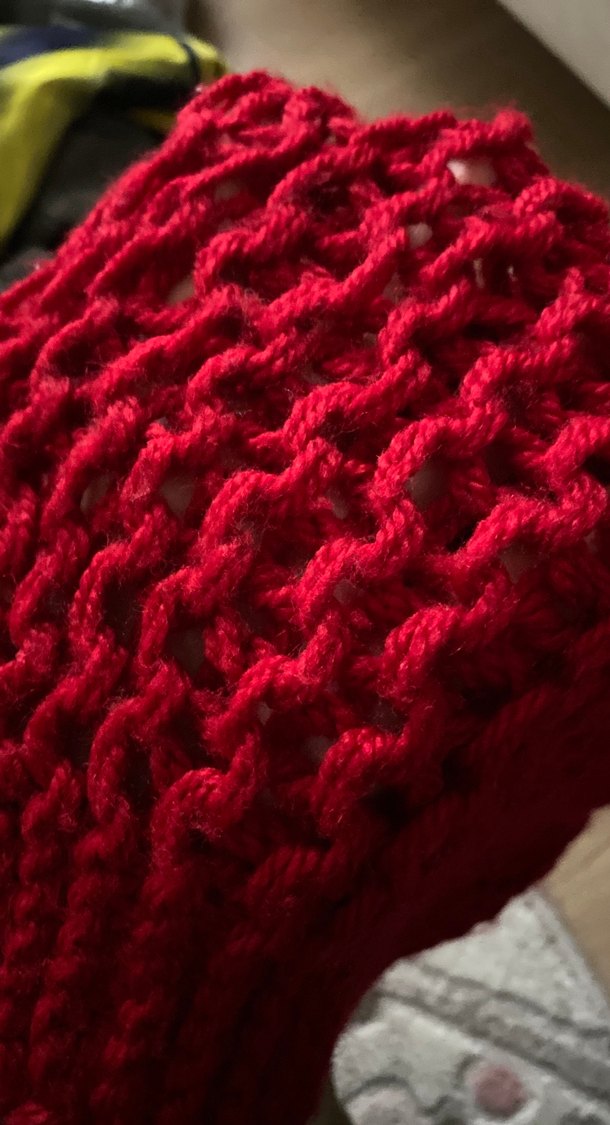 Kadın Kırmızı Örgü Bohem Bere - Görsel 3