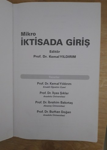 Mikro İktisada Giriş - Ed. Kemal Yıldırım - Görsel 2