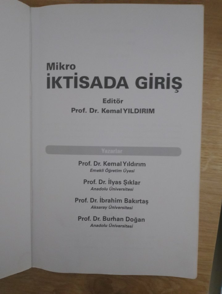 Mikro İktisada Giriş - Ed. Kemal Yıldırım - Görsel 2