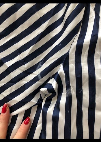 saten çizgili pijama takımı - Görsel 7