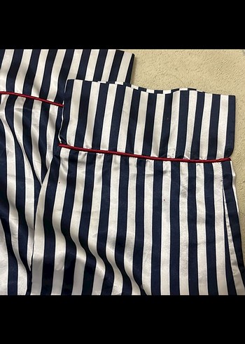 saten çizgili pijama takımı - Görsel 6