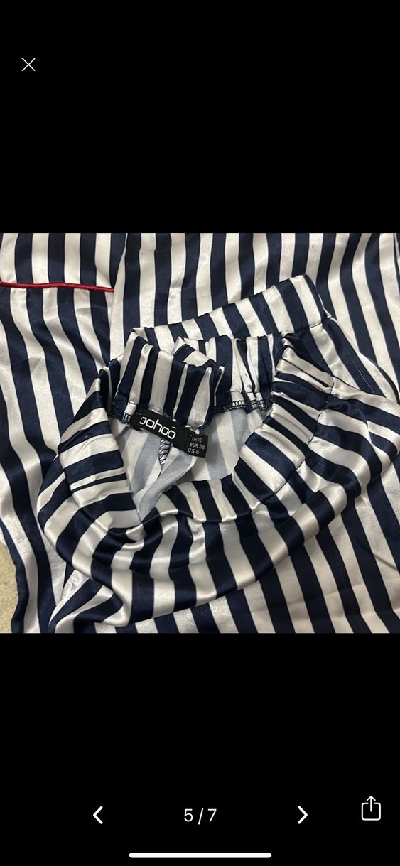 saten çizgili pijama takımı - Görsel 5