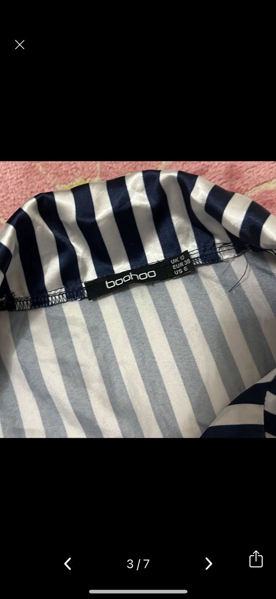 saten çizgili pijama takımı - Görsel 3