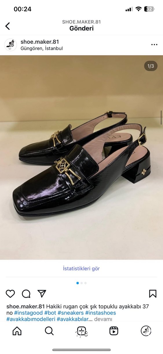 Siyah Parlak Kemerli Blok Topuklu Kadın Ayakkabı - Görsel 3