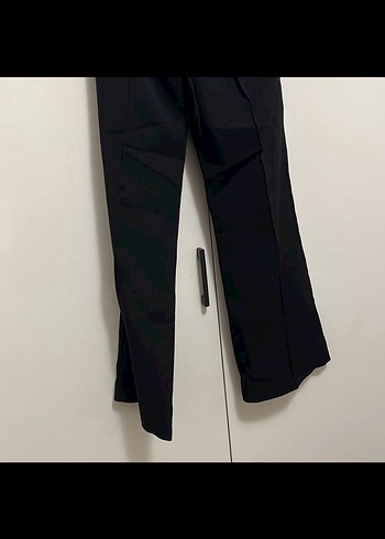 taşlı Düğmeli Siyah kumaş yelek pantolon takımı - Görsel 8