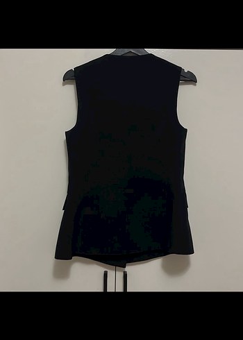 taşlı Düğmeli Siyah kumaş yelek pantolon takımı - Görsel 6