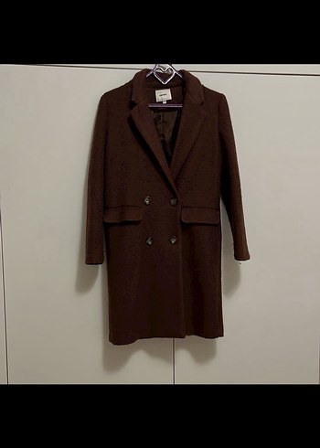 koton Kahverengi Çift Düğmeli Kaban - Görsel 2