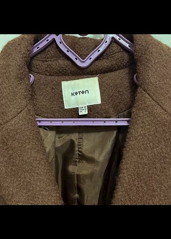 koton Kahverengi Çift Düğmeli Kaban - Görsel 4