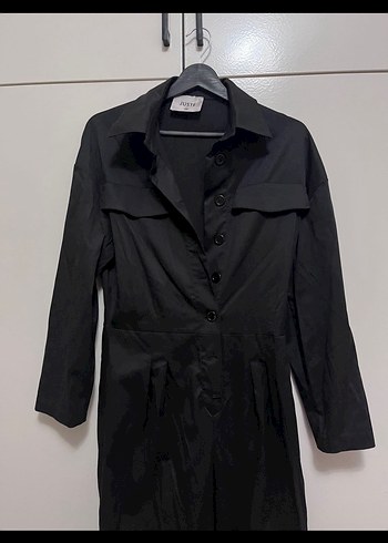 Kadın juste Siyah Kemerli Tulum - Görsel 5