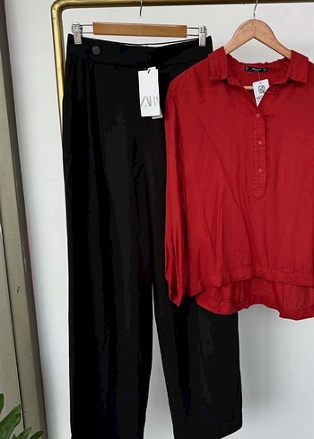 zara Kadın siyah Kumaş Pantolon - Görsel 2