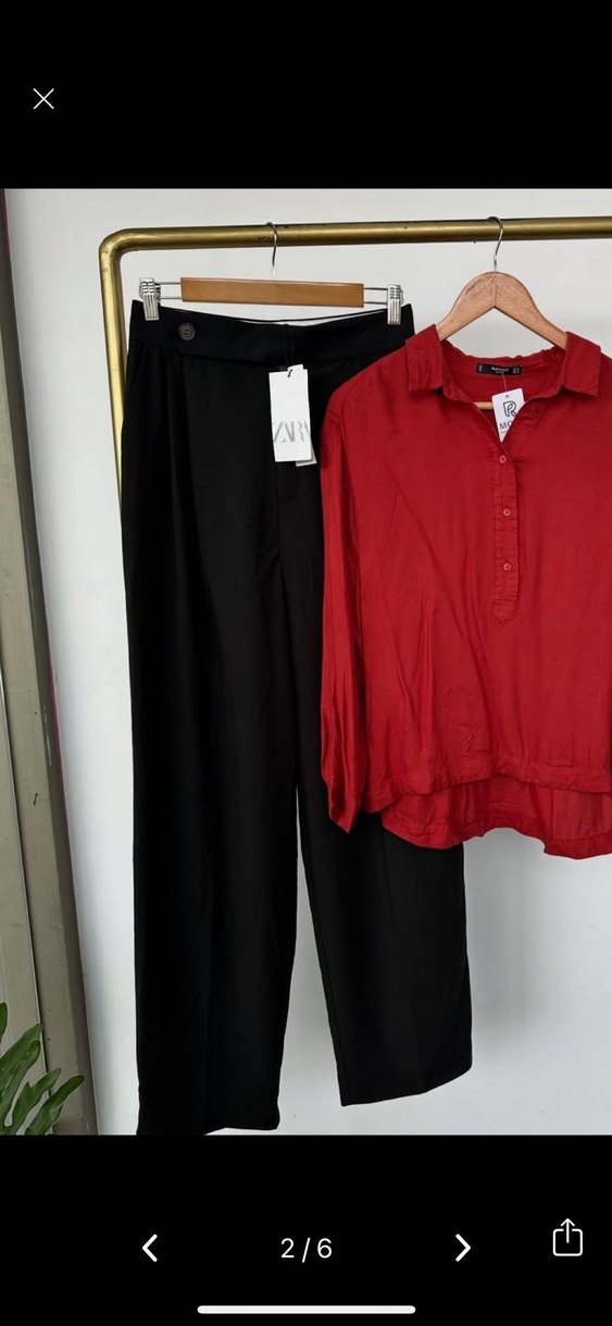 zara Kadın siyah Kumaş Pantolon - Görsel 2