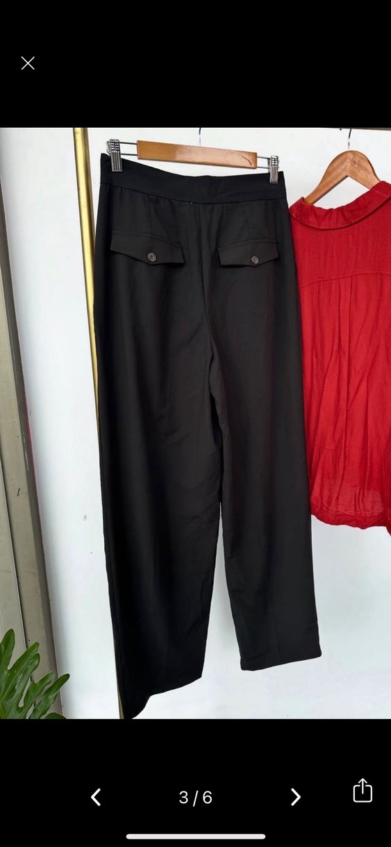 zara Kadın siyah Kumaş Pantolon - Görsel 3