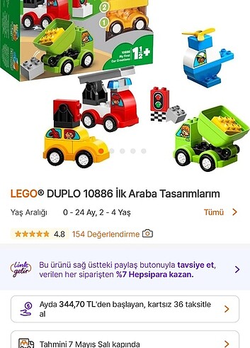 Lego duplo ilk arabalarim