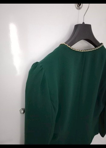 Ekol Düğmeli Yeşil Mini Blazer Kadın - Görsel 7