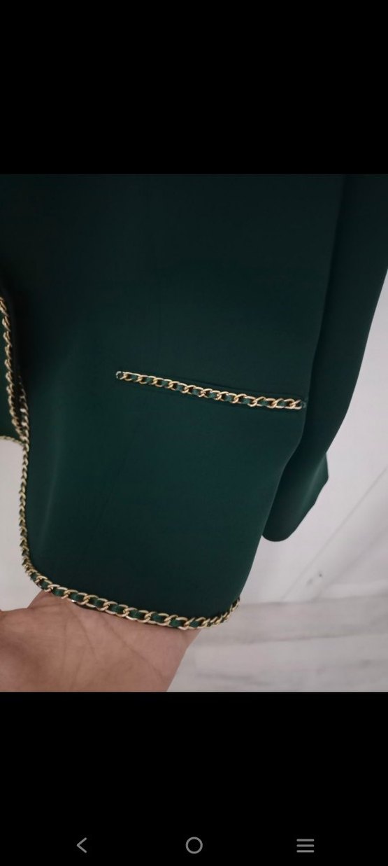 Ekol Düğmeli Yeşil Mini Blazer Kadın - Görsel 4