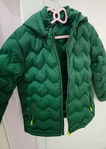 Yeşil Kapüşonlu Fermuarlı Erkek Çocuk Mont - Görsel 2