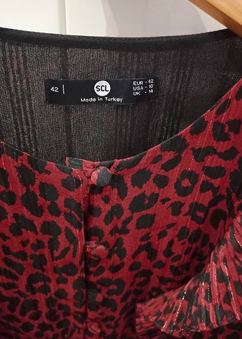 Seçil Bordo Uzun Kollu Pilili Kadın Elbise - Görsel 4