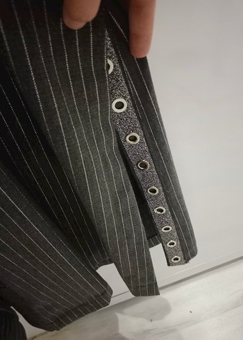 Seçil Kadın Gri Nakışlı Uzun Kollu Ceket - Görsel 8