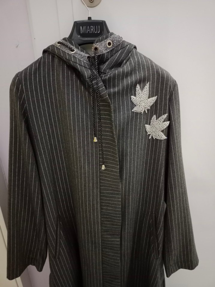 Seçil Kadın Gri Nakışlı Uzun Kollu Ceket - Görsel 2