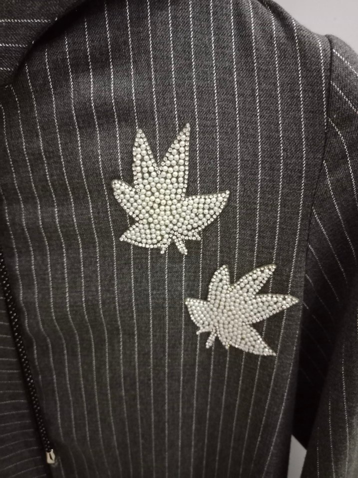 Seçil Kadın Gri Nakışlı Uzun Kollu Ceket - Görsel 4