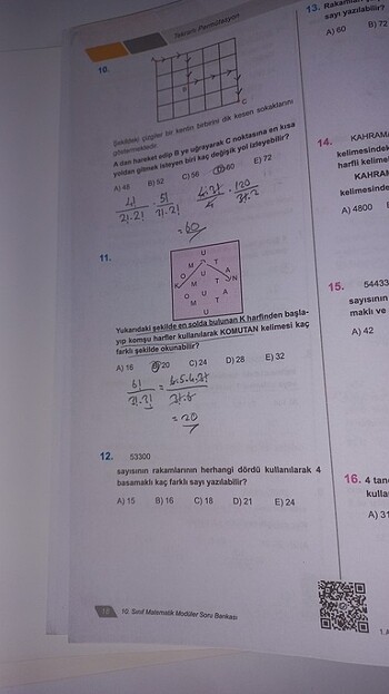  Beden Renk Eğitim Vadisi 10.Sınıf Matematik Modüler Soru Bankası