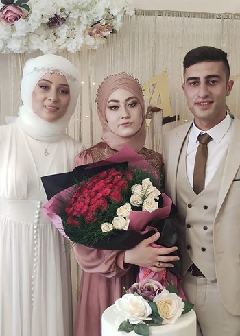 Beyaz Tesettür Nişan Elbisesi - Görsel 2