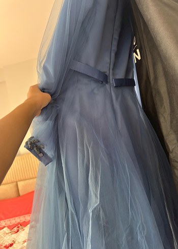 Mavi abiye tesettür - Görsel 2