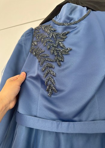 Mavi abiye tesettür - Görsel 6