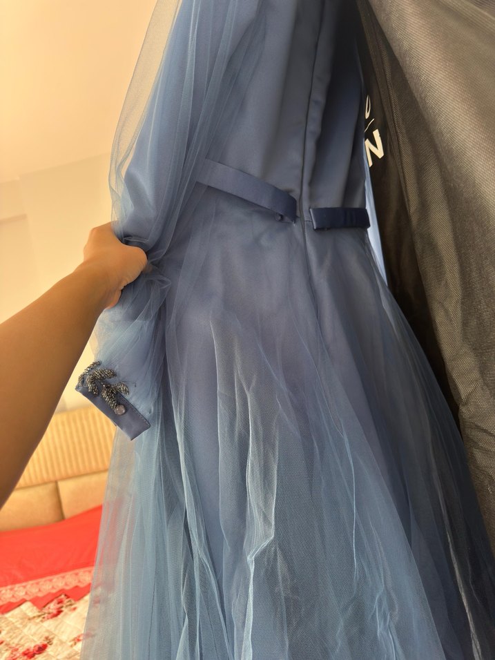 Mavi abiye tesettür - Görsel 2