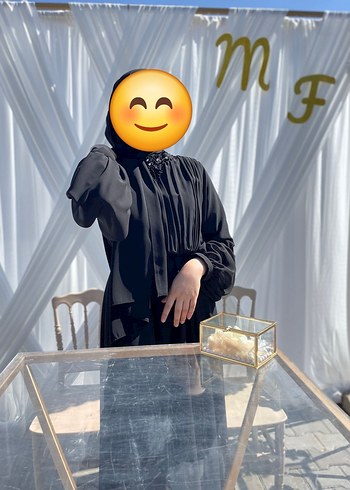 Siyah Uzun Kollu Midi Geniş Kesim Tunik - Görsel 2