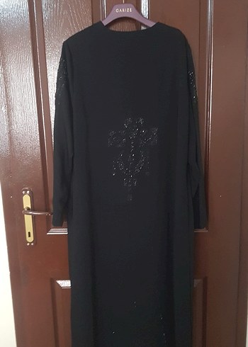 Siyah Uzun Kollu Drapeli Kadın ferace - Görsel 2