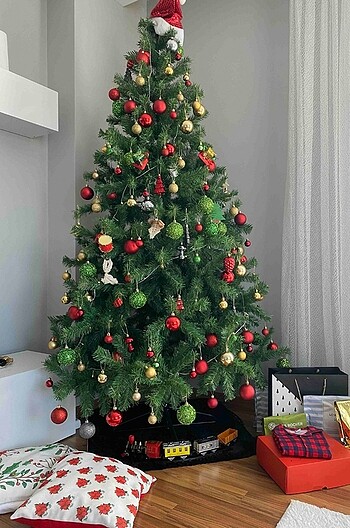 Yılbaşı ağacı 210cm -750 yoğun dal -açılmamış lüks üretim