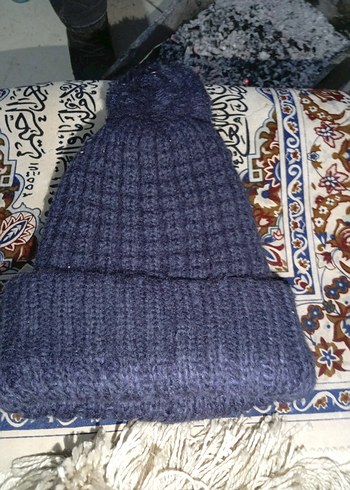 Lacivert Kadın Örgü Bere - Görsel 2