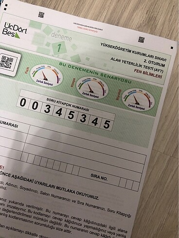  Üçdörtbeş ayt fkb denemesi