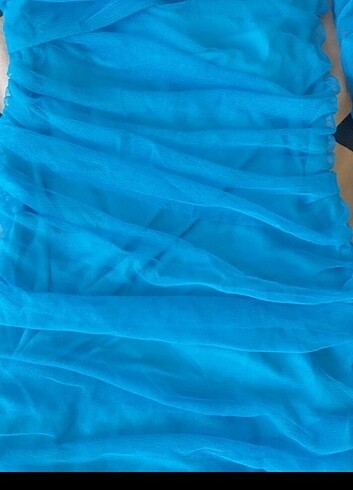 Tek kol tül elbise  - Görsel 4