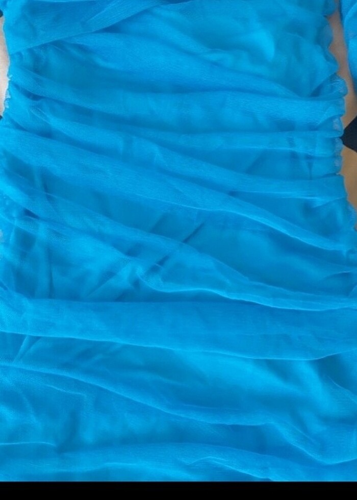 Tek kol detay tül abiye  - Görsel 4