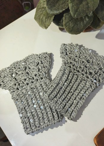 Gri Örgü Kadın Eldiveni - Görsel 2