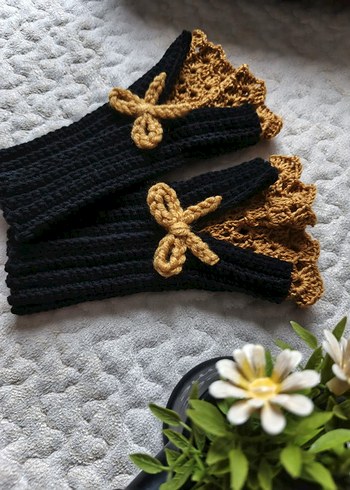 El Örgüsü Bohem Set: atkı ve Eldiven - Görsel 7