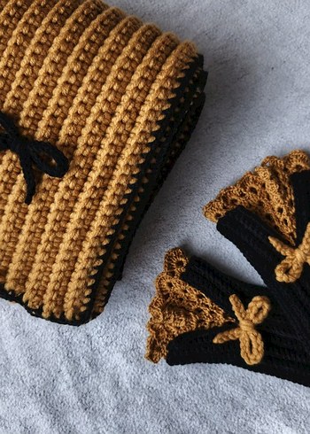 El Örgüsü Bohem Set: atkı ve Eldiven - Görsel 2