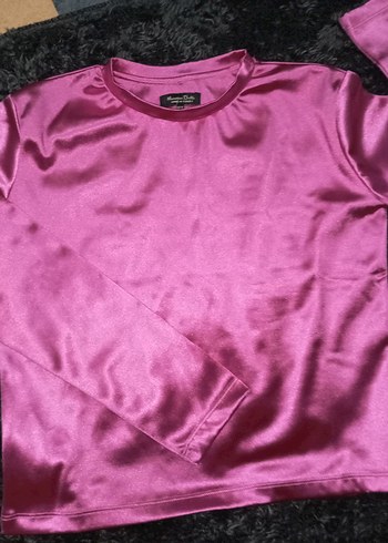 Parlak Pembe Uzun Kollu krop - Görsel 3