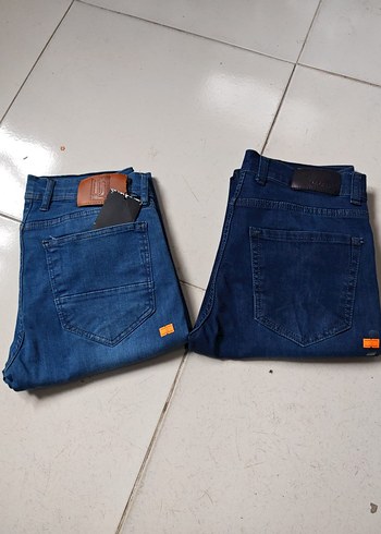 Erkek Parlak Mavi Denim Regular Fit Jean - Görsel 3