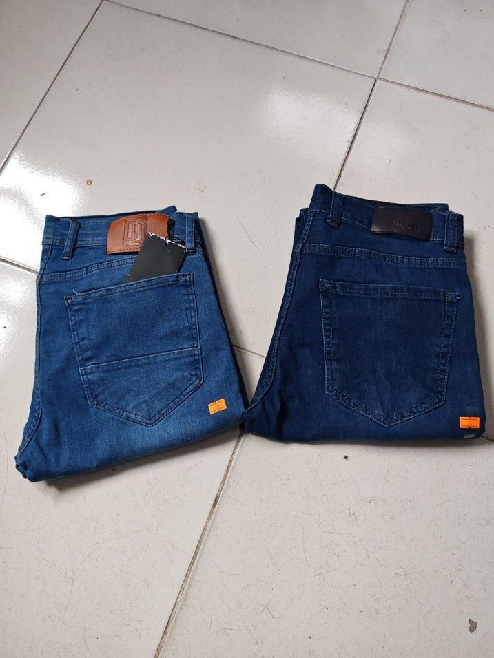 Erkek Parlak Mavi Denim Regular Fit Jean - Görsel 3