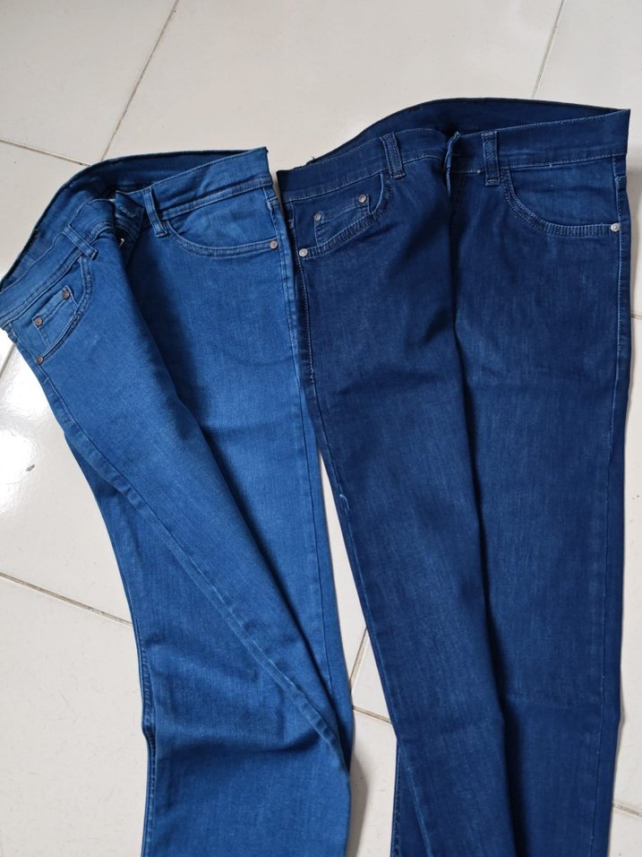 Erkek Parlak Mavi Denim Regular Fit Jean - Görsel 2