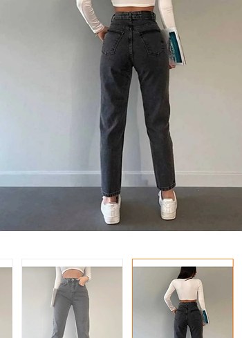 Diğer Gri Midi Fit Kadın Denim Pantolon