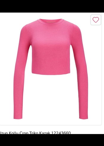 Diğer Pembe Mini Crop Uzun Kollu