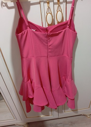 Pembe Askılı Elbise - Görsel 4